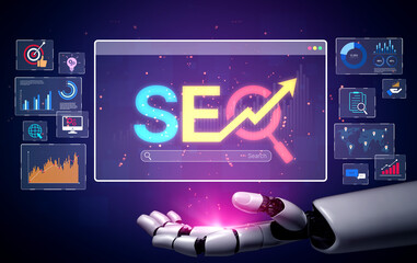 AI improves SEO visibility using intelligent optimization tools, keyword analytics, and smart...