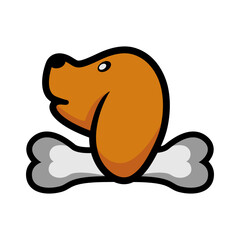 Dog logo and colorful design, Sitting Puppy Line Art Vector