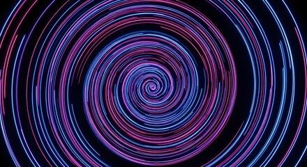 Fototapeta premium Mesmerizing abstract background with swirling concentric circles of vibrant blue and pink, creating a hypnotic and dynamic visual effect on dark