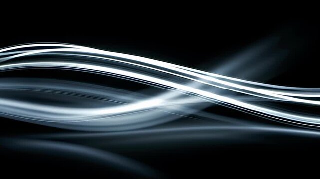 Black Friday dynamic light trails on black: flowing neon lines sweep across a dark canvas; sleek looping header for sales, banners and website hero sections