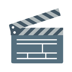 Obraz premium A gray and white striped film slate with a gray body and white lines for scene and take information