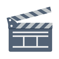 Fototapeta premium Illustration of an open movie clapperboard with gray and white stripes used in film production scenes