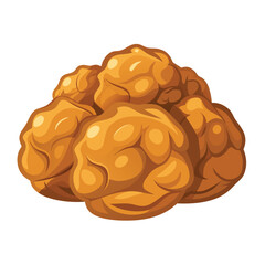 A small, isolated pile of unshelled walnuts, showing their hard, irregular brown texture, a symbol of autumn, harvest, and natural food.