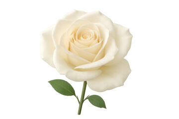 Fototapeta premium White cream rose flower blooming transparent background