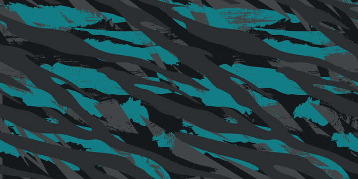 Vector seamless camo tiger stripe army fatigue pattern design	
