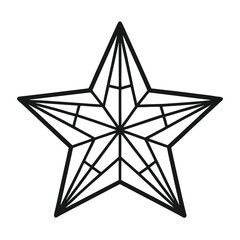 Obraz premium A star drawn with a single, continuous, unbroken line, representing unity, flow, and elegant simplicity, isolated vector illustration.