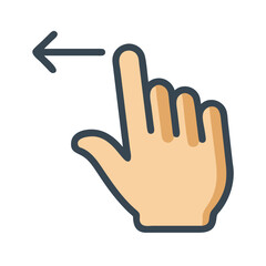 Obraz premium Illustration of a hand swiping or gesturing to the left with an arrow indicating direction motion