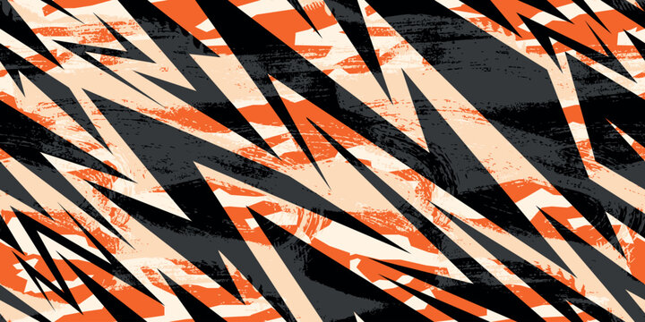 Vector seamless camo tiger stripe army fatigue pattern design	
