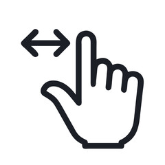 Obraz premium Illustration of a hand with index finger extended and a double headed arrow pointing left and right