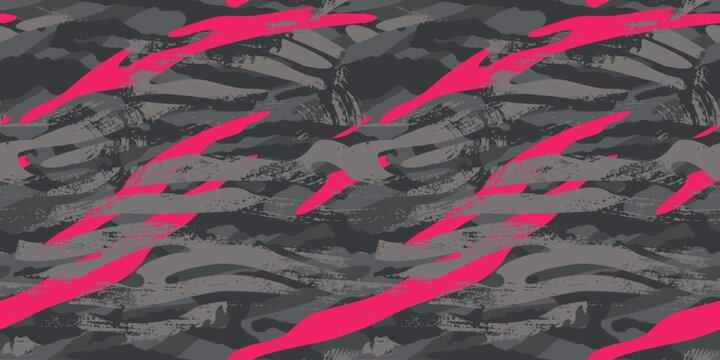 Vector seamless camo tiger stripe army fatigue pattern design	

