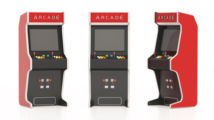 Arcade machine isolated on white background. 3D illustration © Destina