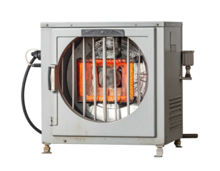 Gray metal appliance with a hot, enclosed heating element