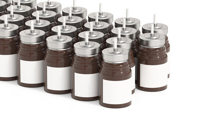 Medicine bottles isolated on white background. 3D illustration