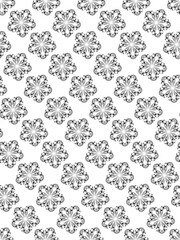 A set of vintage black floral vector elements for a seamless pattern design