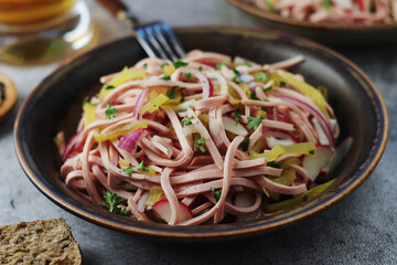 Traditional German dish - Wurst salad