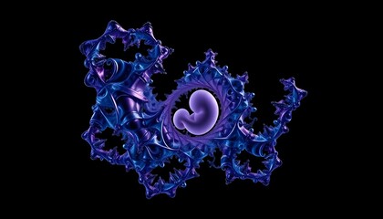 Abstract 3D Fractal in Chromatic Glass