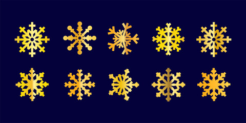 Snowflake, Snowflake Vector Icon Pack – Winter Snowflake Design, Christmas Decoration, Seamless Pattern, Festive Template Set