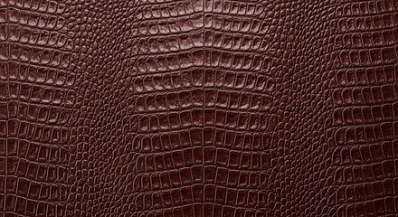 Luxurious Dark Brown Crocodile Leather Texture Background.
