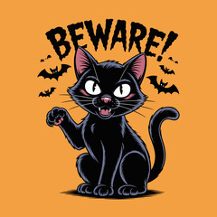 black cat with yellow eyes