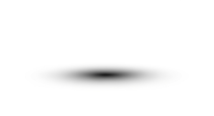 A minimalist abstract image of a soft, blurry black spot on a clean white background.