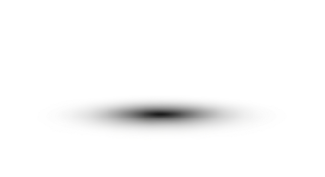 A minimalist abstract image of a soft, blurry black spot on a clean white background.