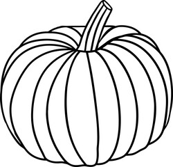 Pumpkin Sketch Outline Icon