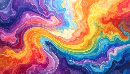 Fototapeta premium Colorful Abstract Swirls: An Artistic Expression of Vibrant Colors and Fluid Forms