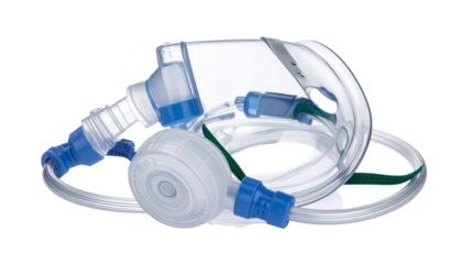 Bag valve mask resuscitation device on transparent background