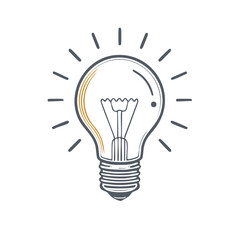 Illustration of a Glowing Light Bulb Symbolizing Innovation and Ideas