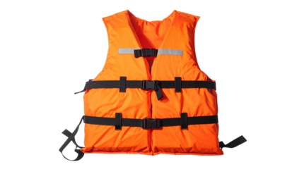 Orange life jacket providing water safety and protection