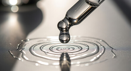Droplet Action, Water Ripples, Close-Up, Photography, Studio, Macro View, Fluid Dynamics