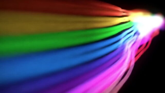 Abstract colorful rainbow background with bright lines and patterns 4k video