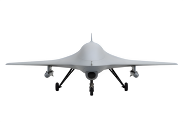 Front View of Stealth Military Drone – Transparent Background PNG
