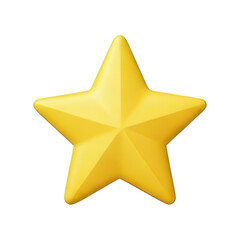 Fototapeta premium golden five-pointed star icon with smooth 3d shading and highlights, minimal vector design representing achievement, excellence, or rating