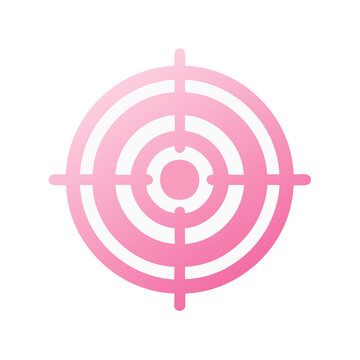 Pink target symbol with gradient highlights and clean design representing focus and accuracy