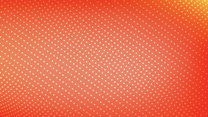 Orange red gradient background with white polka dots pattern vector