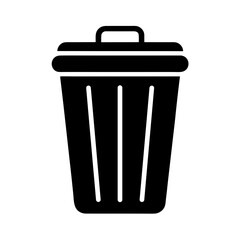 Trash Can With Lid Icon Vector Flat Clean Look