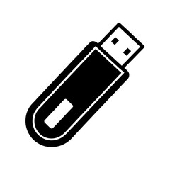 USB Flash Drive Icon Vector Flat Clean Illustration