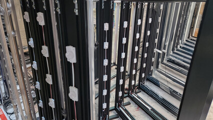 Aluminum Lightbox cases in the workshop and LED lighting mounted on them