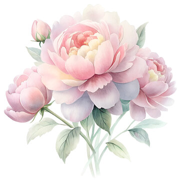 peony bouquet png, pink peony flower