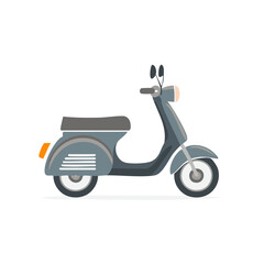 Obraz premium Stylized Gray Motor Scooter Illustration Design Vehicle Transportation