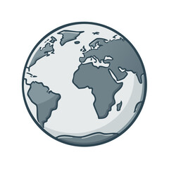 Fototapeta premium Stylized Cartoon Earth Globe with Continents like Europe Africa and South America Simple Flat Design