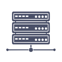 Isolated Server Rack Stack Illustration Data Storage Network Connection Concept