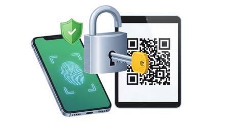 Vector art of data security icon for mobile device protection