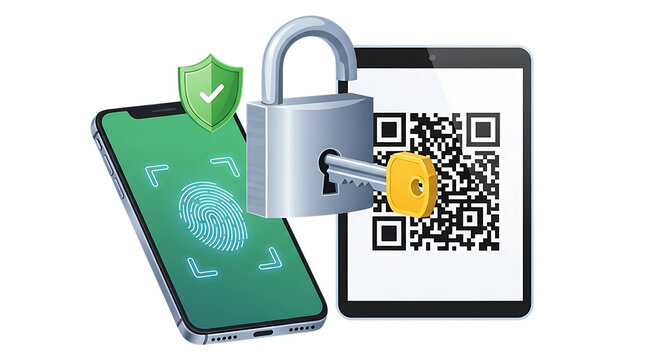 Vector art of data security icon for mobile device protection