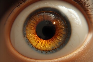 Extreme Macro Shot of Wide Eyed Amber Iris