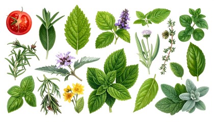 Collection of Various Herbs and Spices for Culinary and Aromatic Purposes