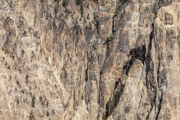 Artist Point, Yellowstone National Park, Wyoming. Hydrothermal alteration at Grand Canyon of the Yellowstone. Plateau Rhyolite. Erosion by the Yellowstone River