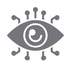 Digital Eye Cyber Security Tech Icon Connected Network Surveillance System Vector