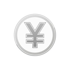 Yen Symbol in Silver Circle Finance Monetary Illustration